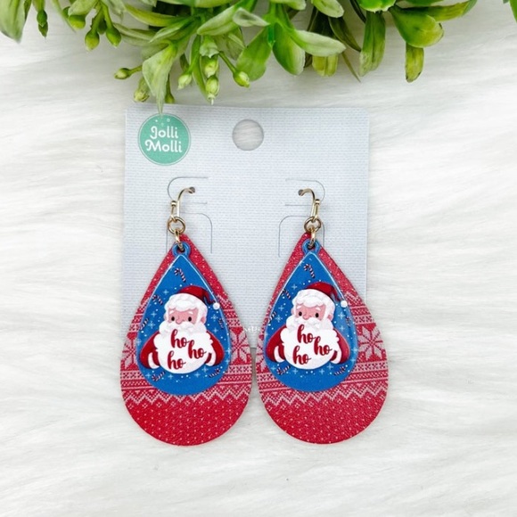 Teardrop Santa Earrings - Picture 1 of 1